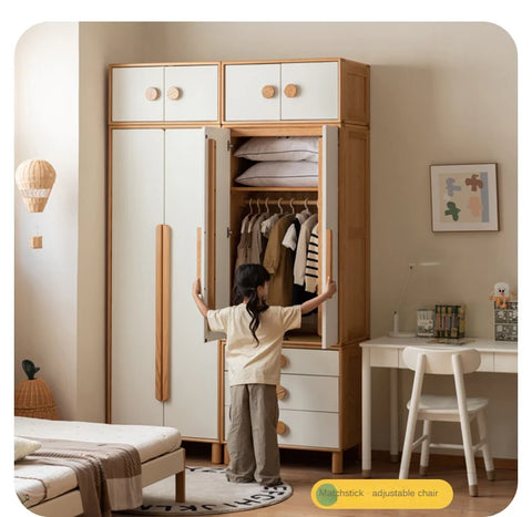Oak Solid Wood Kids Wardrobe