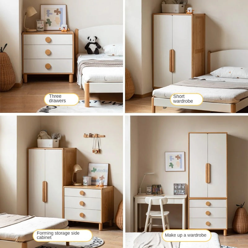 Oak Solid Wood Kids Wardrobe