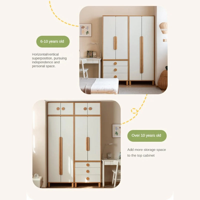 Oak Solid Wood Kids Wardrobe