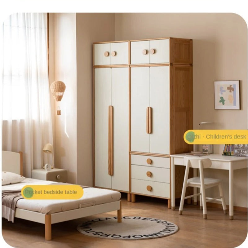 Oak Solid Wood Kids Wardrobe