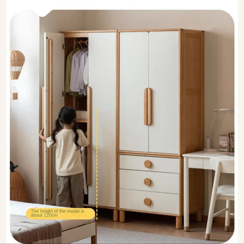 Oak Solid Wood Kids Wardrobe