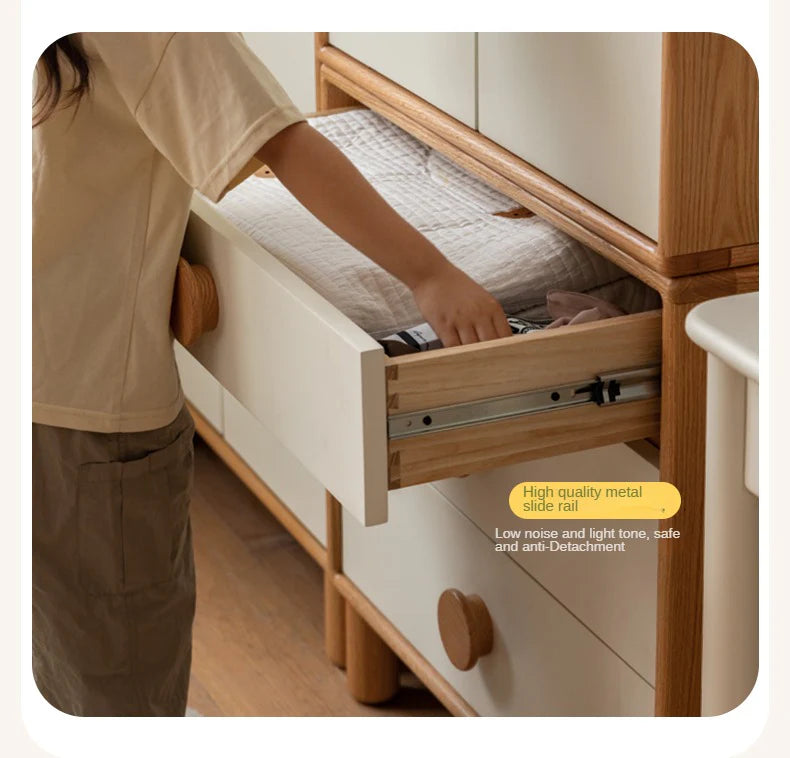 Oak Solid Wood Kids Wardrobe