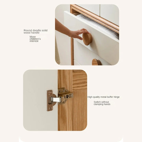 Oak Solid Wood Kids Wardrobe