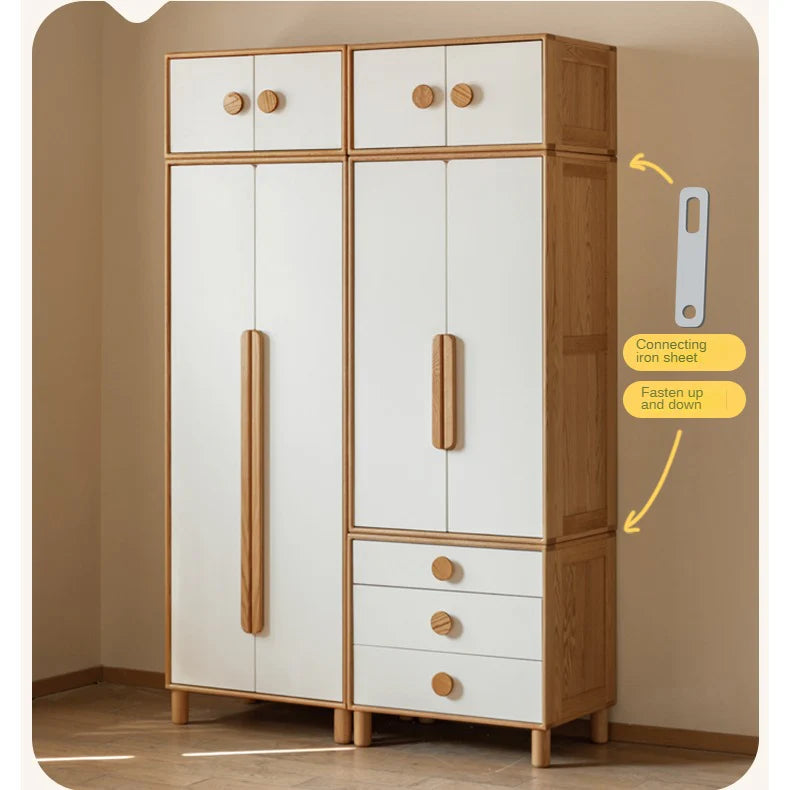 Oak Solid Wood Kids Wardrobe