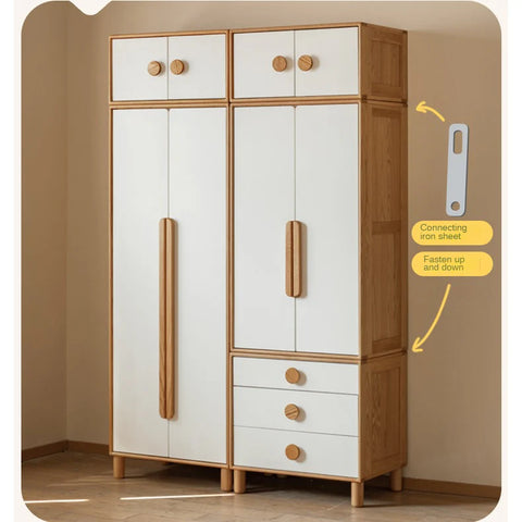 Oak Solid Wood Kids Wardrobe