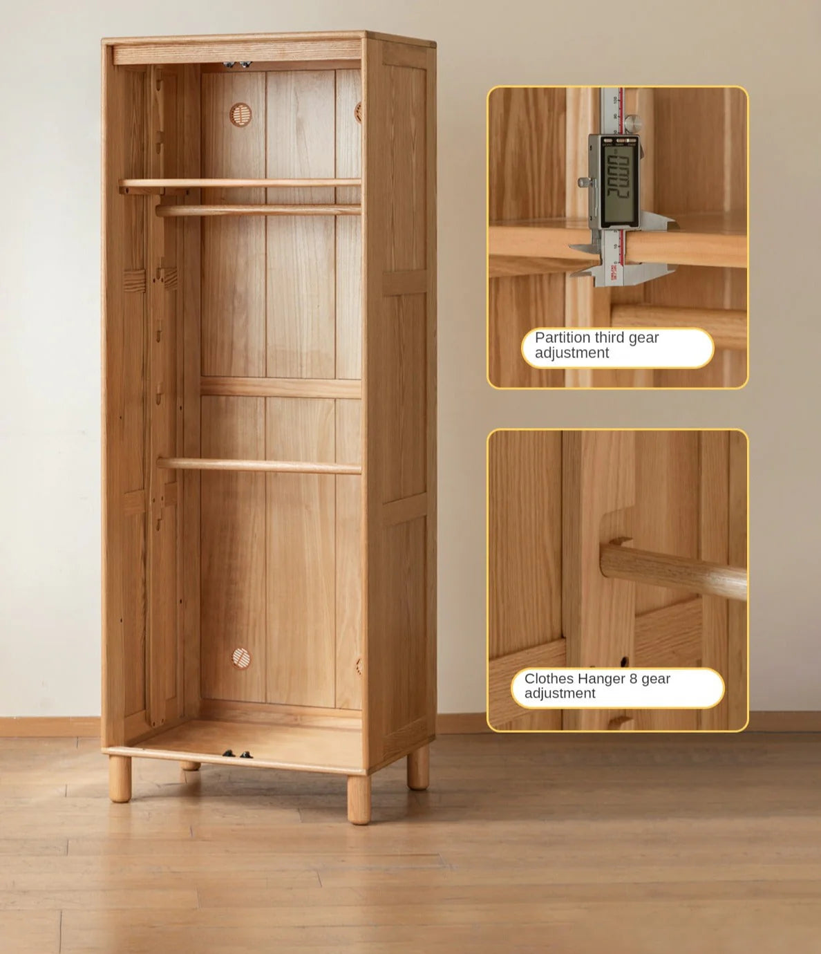 Oak Solid Wood Kids Wardrobe