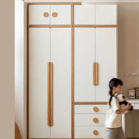 Oak Solid Wood Kids Wardrobe