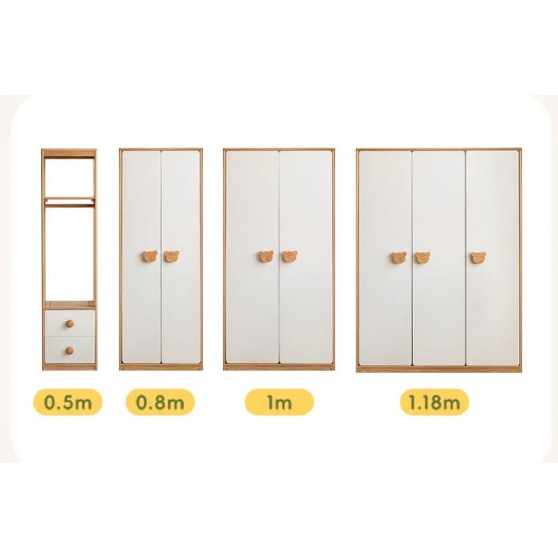 Oak Solid Wood Kids Wardrobe Combination