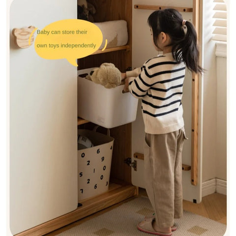 Oak Solid Wood Kids Wardrobe Combination