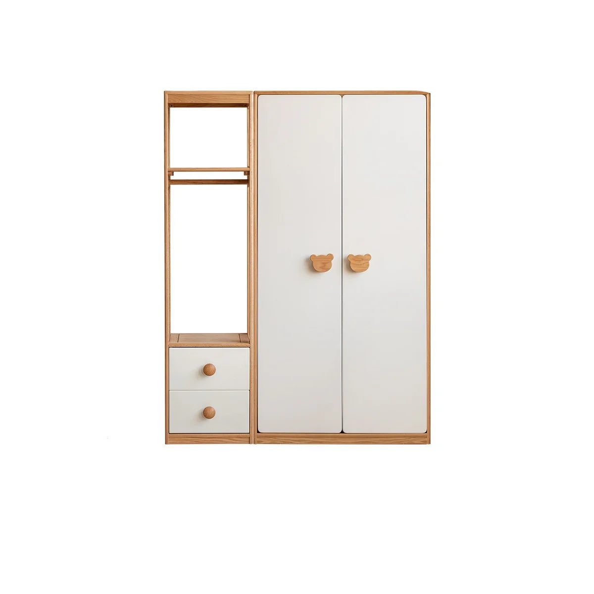Oak Solid Wood Kids Wardrobe Combination