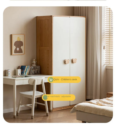Oak Solid Wood Kids Wardrobe Combination