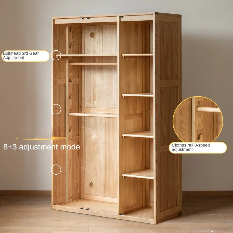 Oak Solid Wood Kids Wardrobe Combination