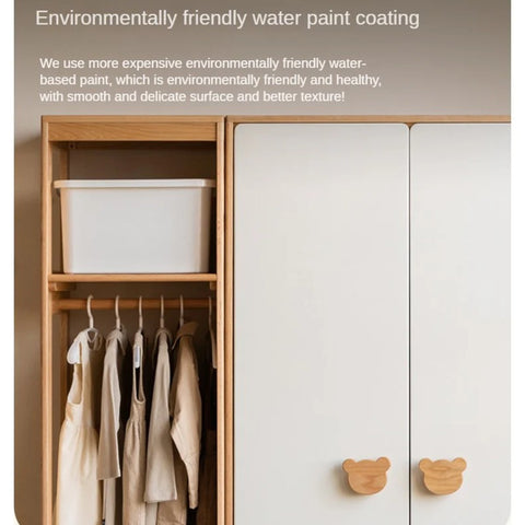 Oak Solid Wood Kids Wardrobe Combination