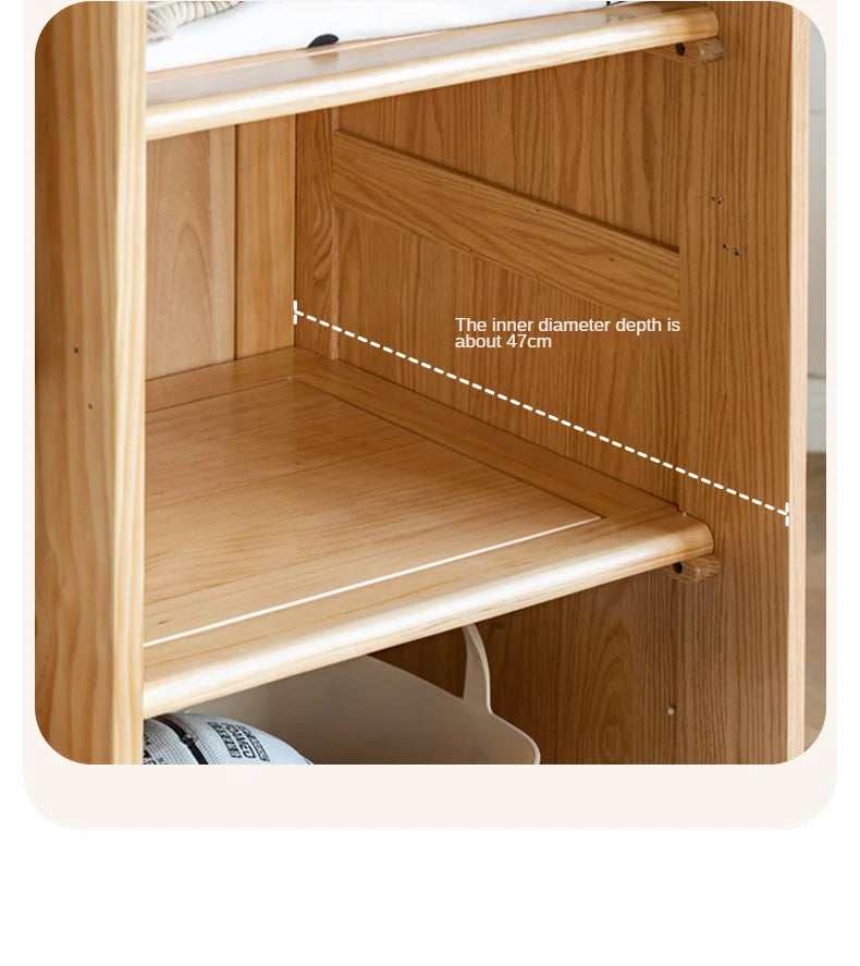 Oak Solid Wood Kids Wardrobe Combination