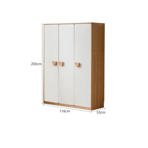 Oak Solid Wood Kids Wardrobe Combination