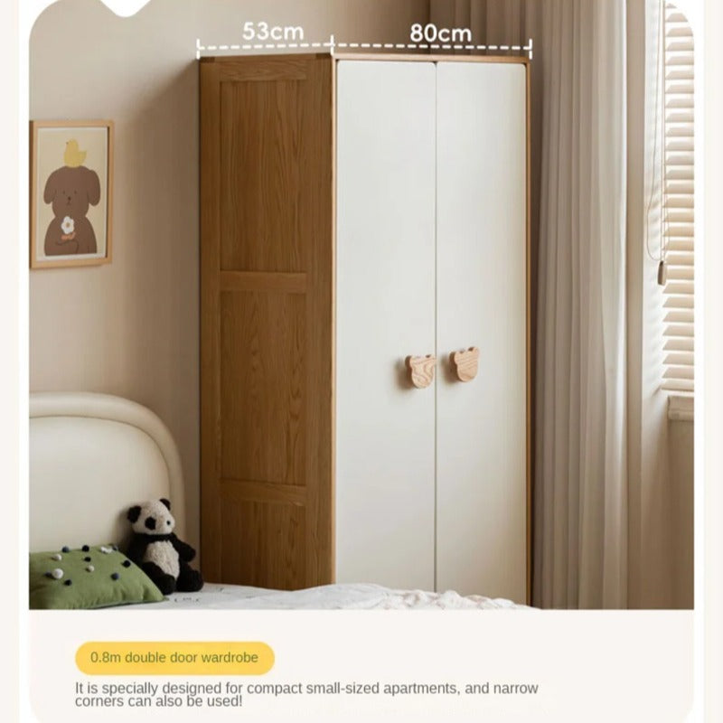 Oak Solid Wood Kids Wardrobe Combination