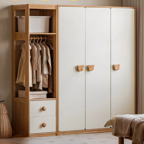 Oak Solid Wood Kids Wardrobe Combination