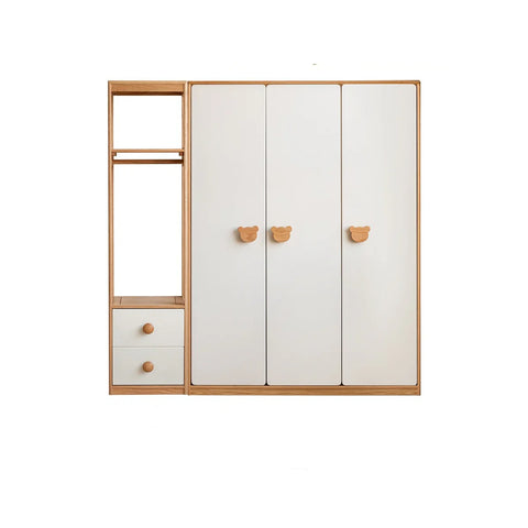 Oak Solid Wood Kids Wardrobe Combination