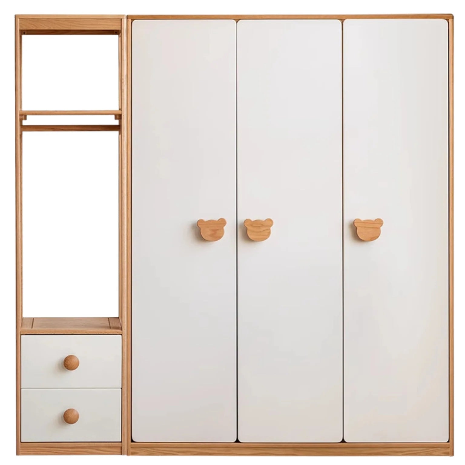 Oak Solid Wood Kids Wardrobe Combination