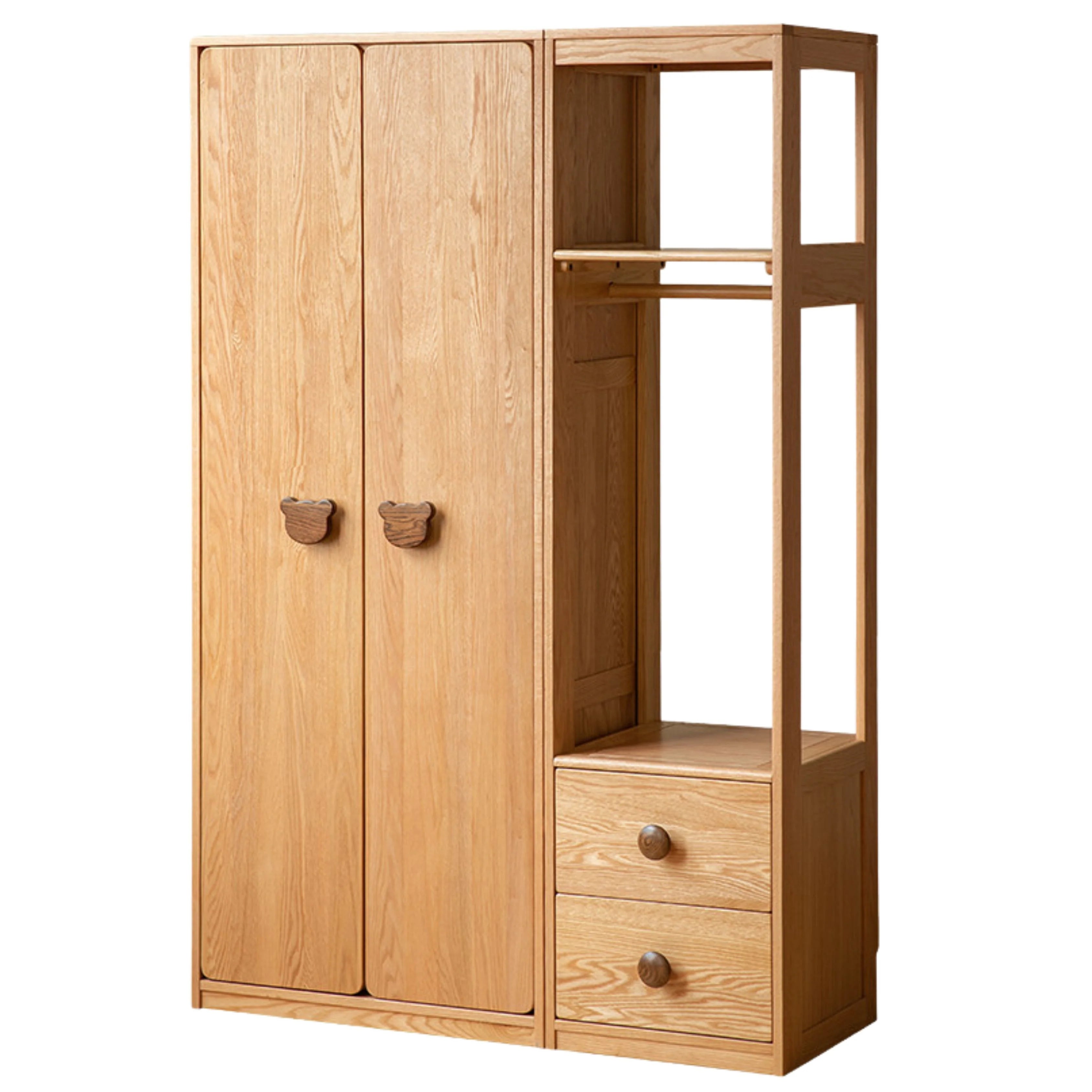 Oak Solid Wood Kids Wardrobe Combination