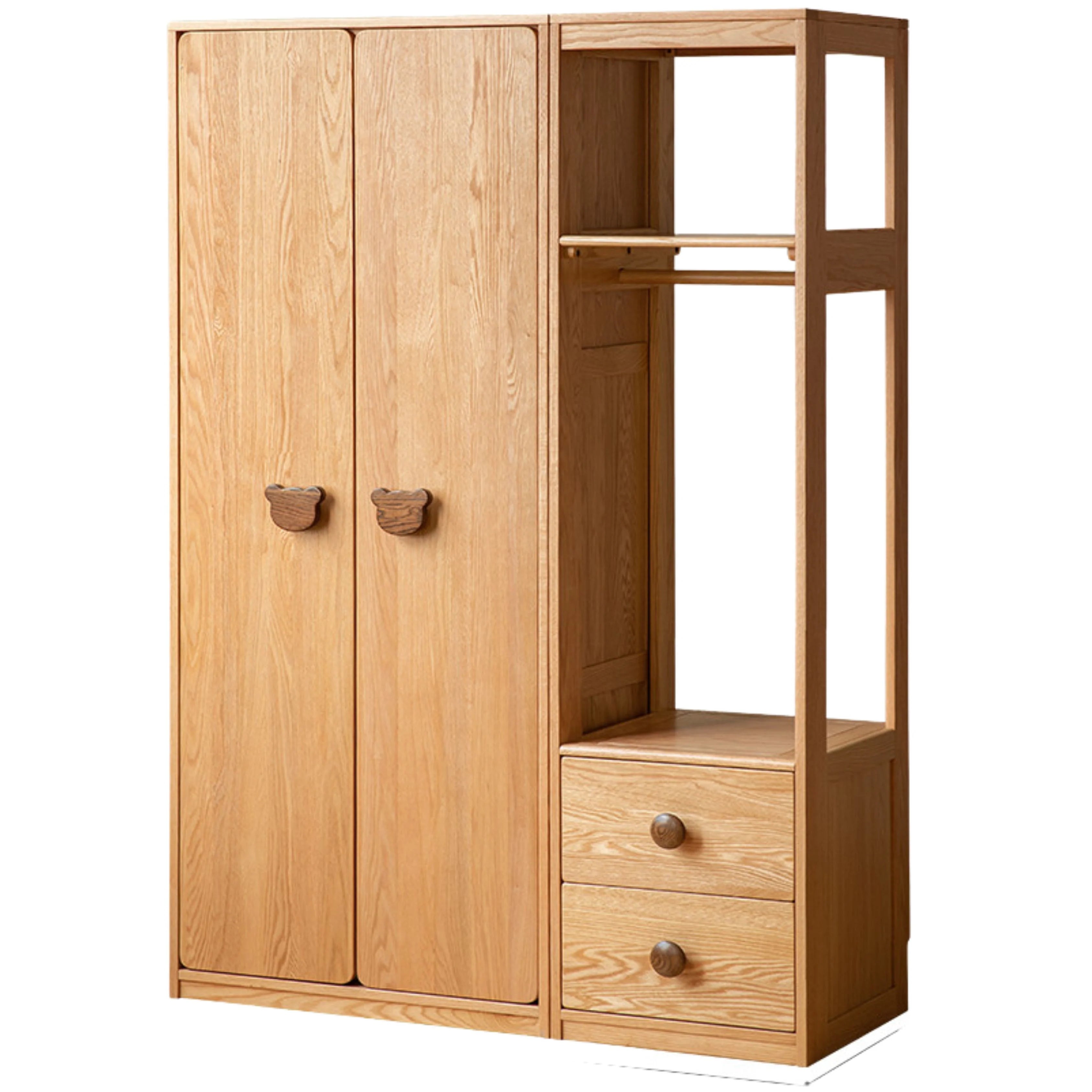 Oak Solid Wood Kids Wardrobe Combination