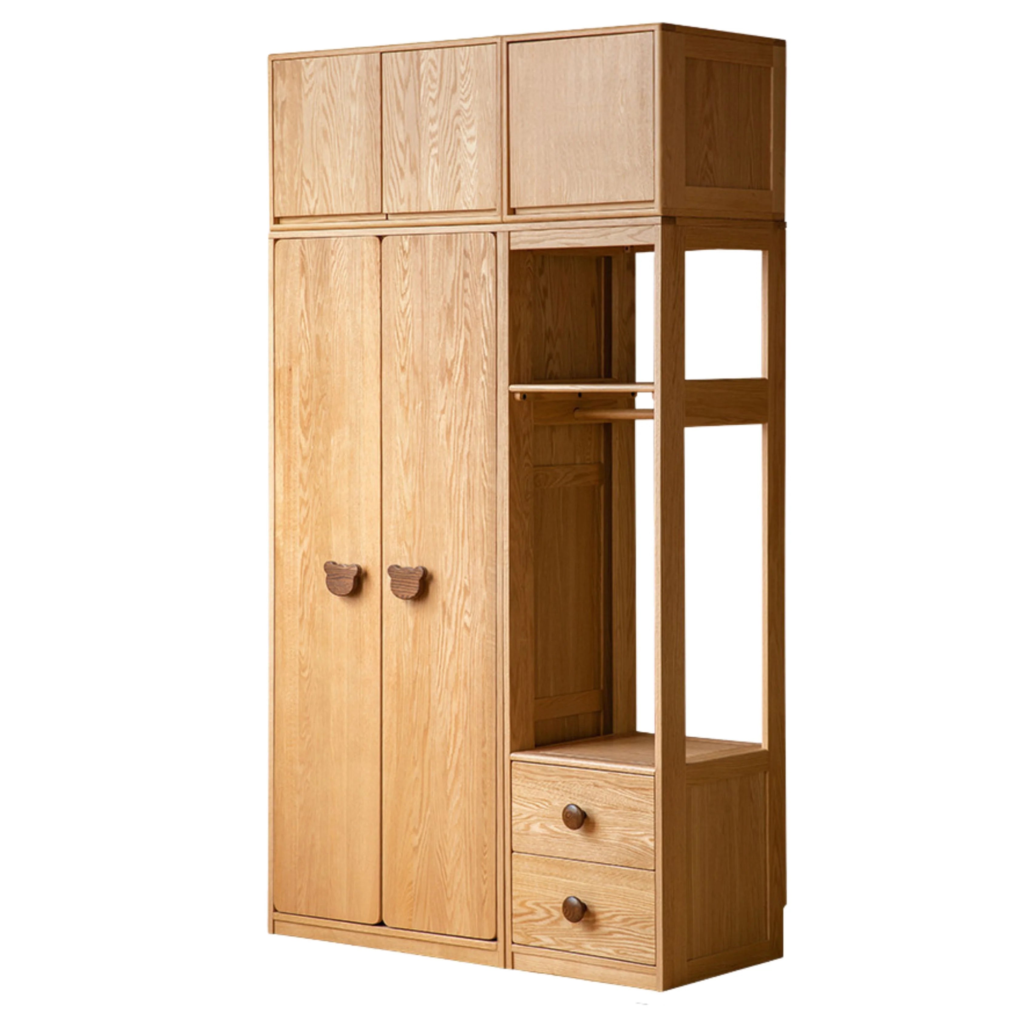 Oak Solid Wood Kids Wardrobe Combination