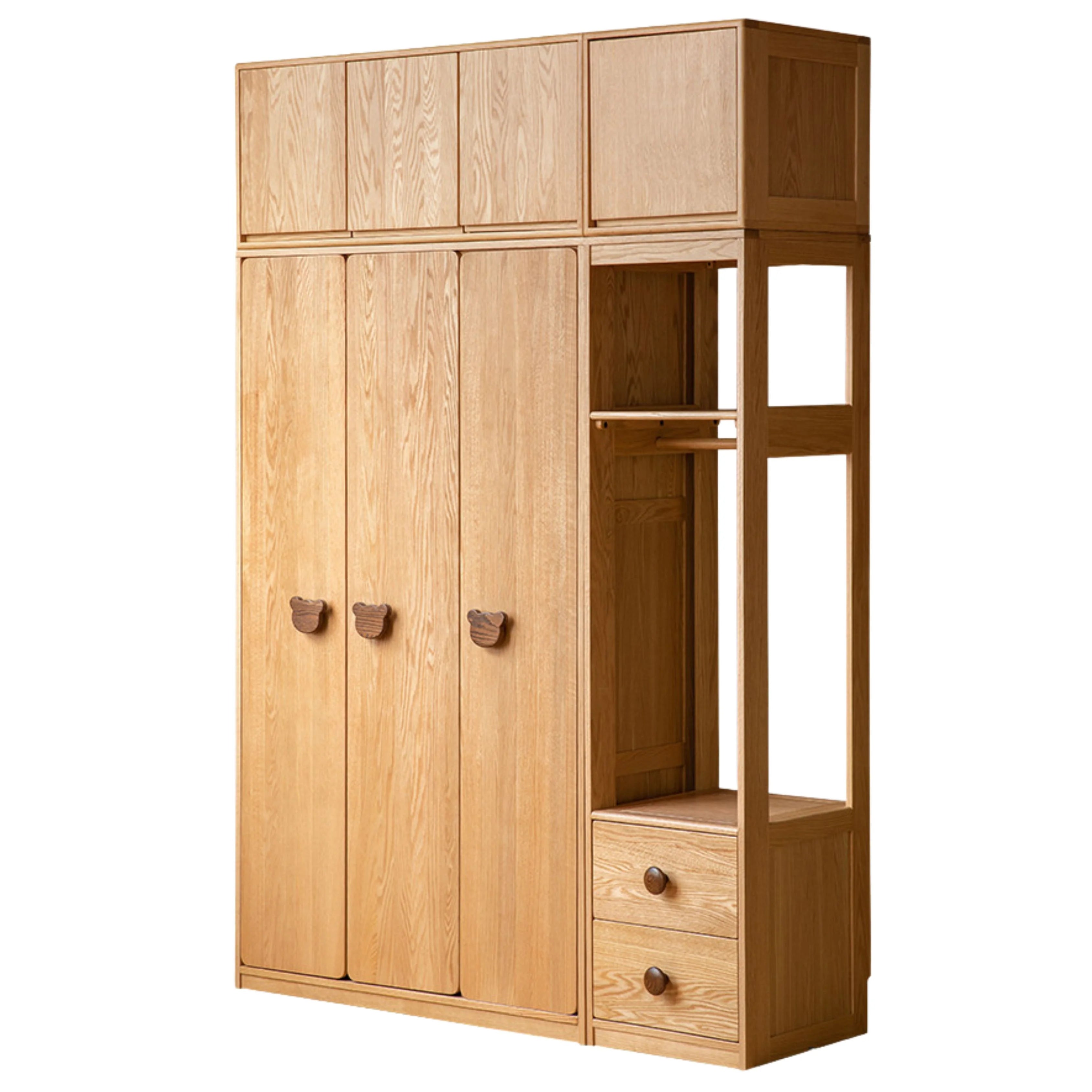 Oak Solid Wood Kids Wardrobe Combination