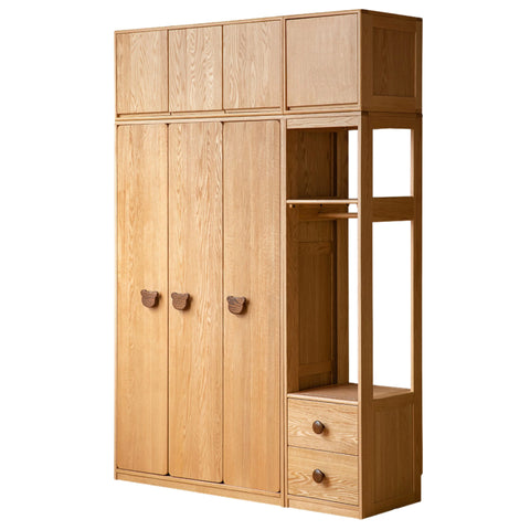Oak Solid Wood Kids Wardrobe Combination