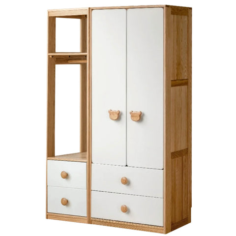 Oak Solid Wood Kids Wardrobe Combination