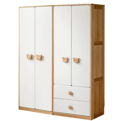 Oak Solid Wood Kids Wardrobe Combination