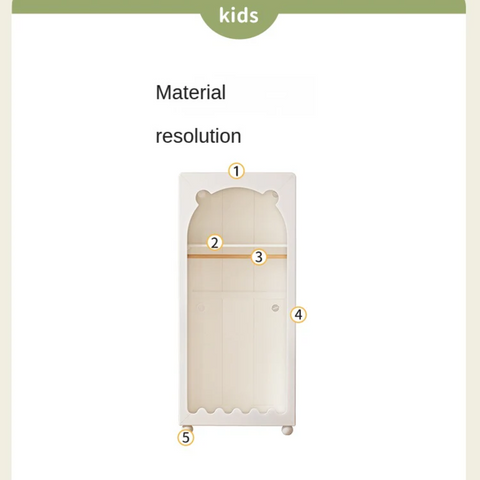 Solid Rubberwood Cream Style Kids Wardrobe