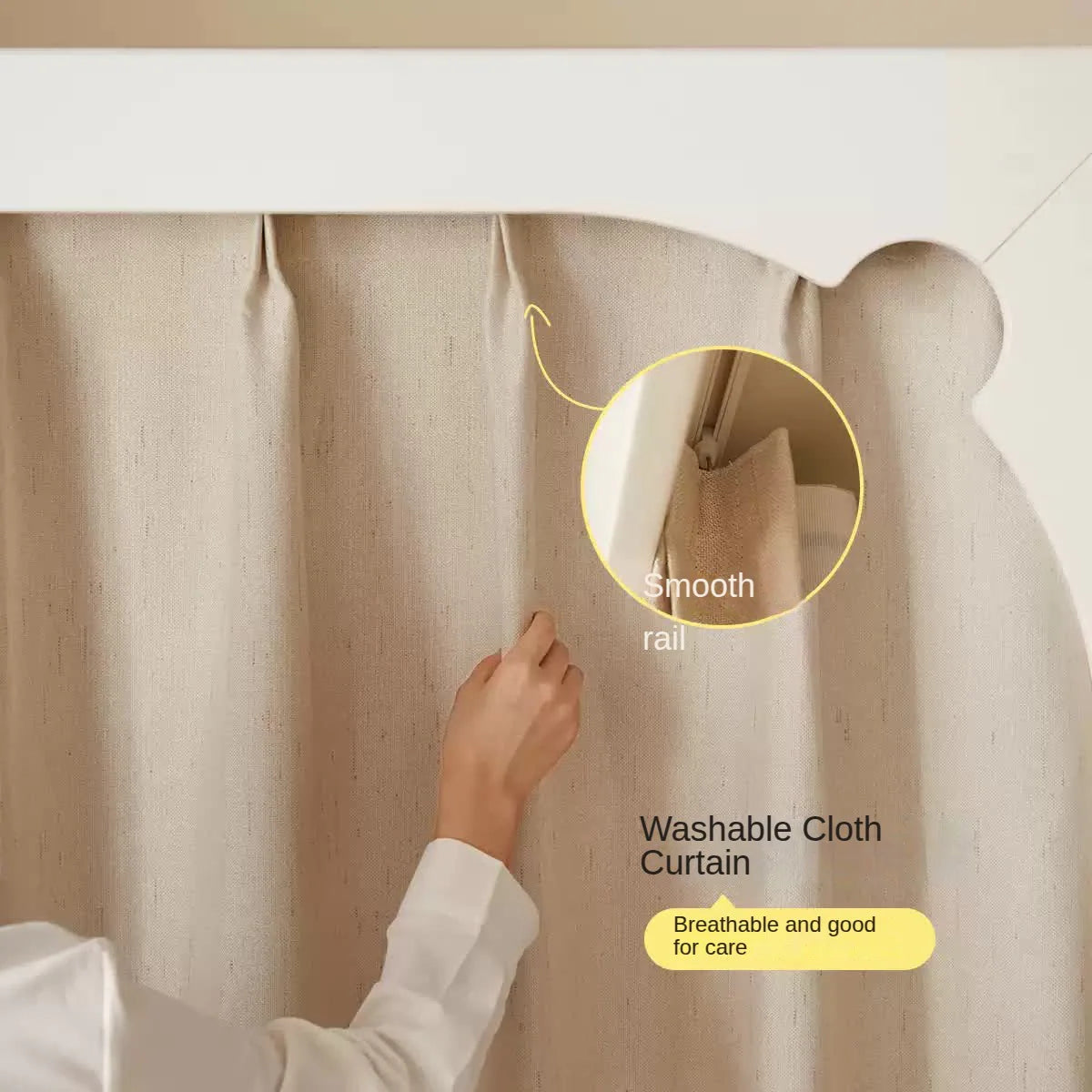 Solid Rubberwood Cream Style Kids Wardrobe