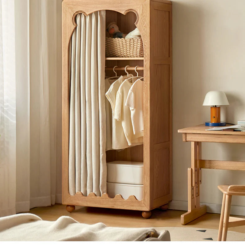 Beech Solid Wood Kids Wardrobe.