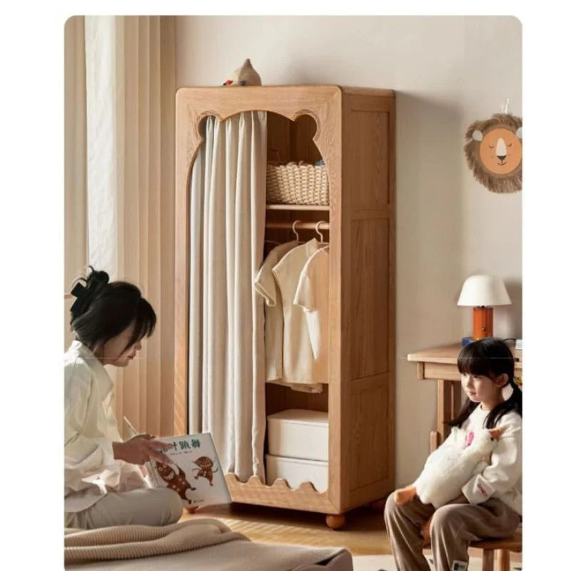 Beech Solid Wood Kids Wardrobe.