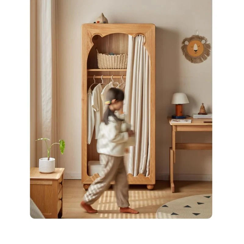 Beech Solid Wood Kids Wardrobe.