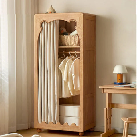 Beech Solid Wood Kids Wardrobe.