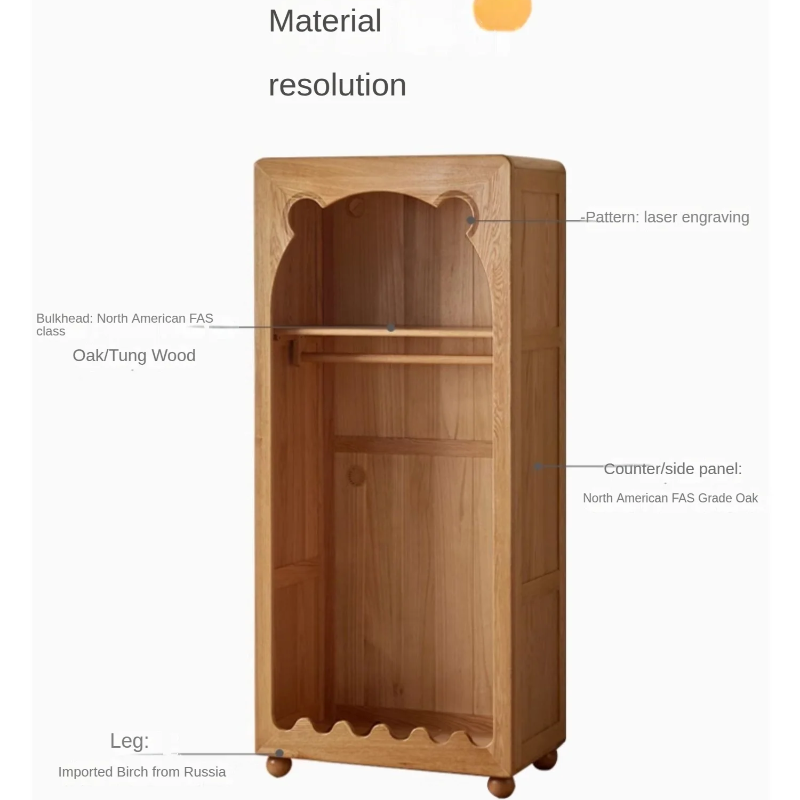 Beech Solid Wood Kids Wardrobe.