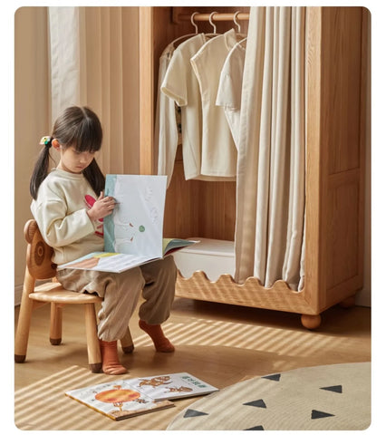 Beech Solid Wood Kids Wardrobe.