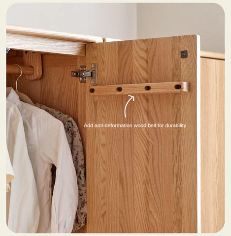 Oak Solid Wood Kids Wardrobe