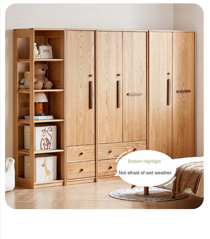 Oak Solid Wood Kids Wardrobe