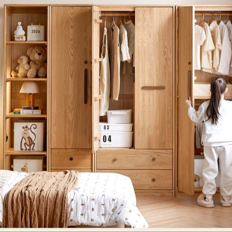 Oak Solid Wood Kids Wardrobe
