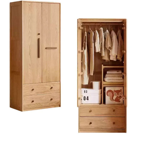 Oak Solid Wood Kids Wardrobe