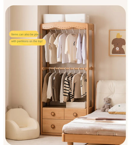 Beech Solid Wood Kids Wardrobe Hanger