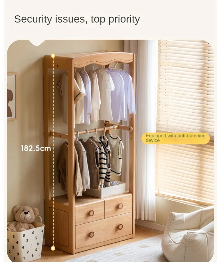 Beech Solid Wood Kids Wardrobe Hanger