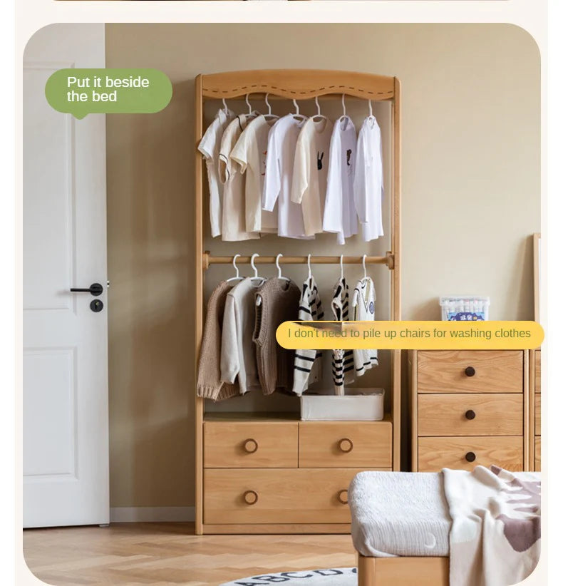 Beech Solid Wood Kids Wardrobe Hanger