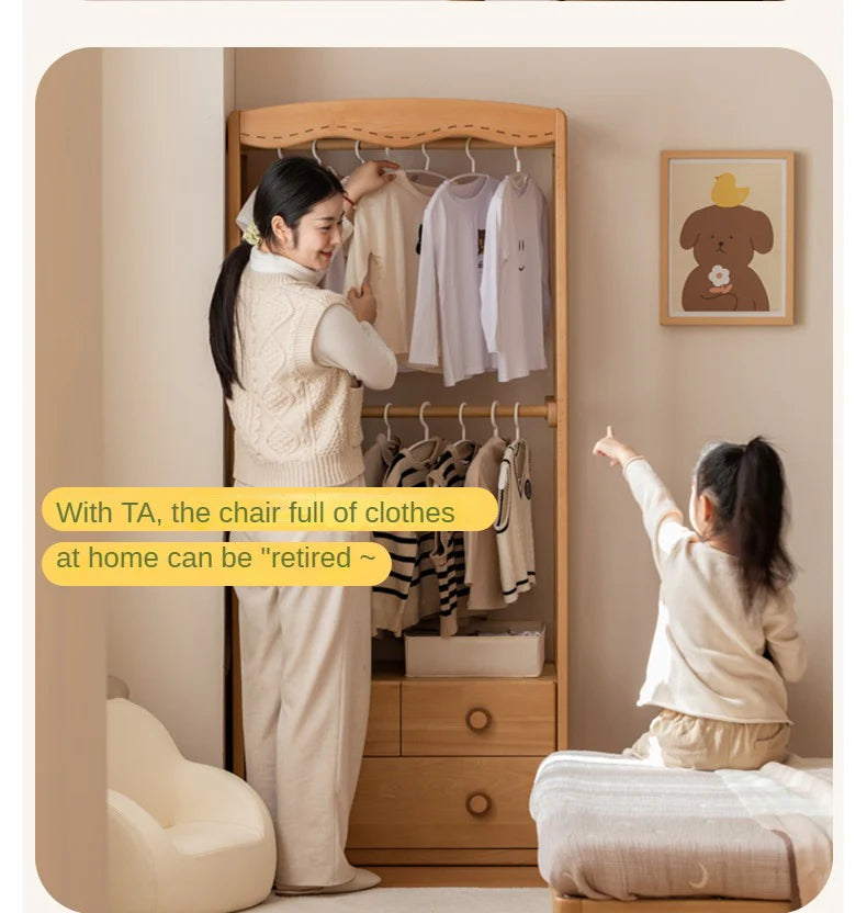 Beech Solid Wood Kids Wardrobe Hanger