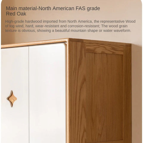 Oak Solid Wood Kids Sliding Door Wardrobe