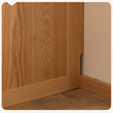 Oak Solid Wood Kids Sliding Door Wardrobe