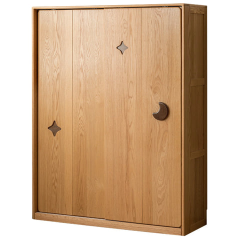 Oak Solid Wood Kids Sliding Door Wardrobe