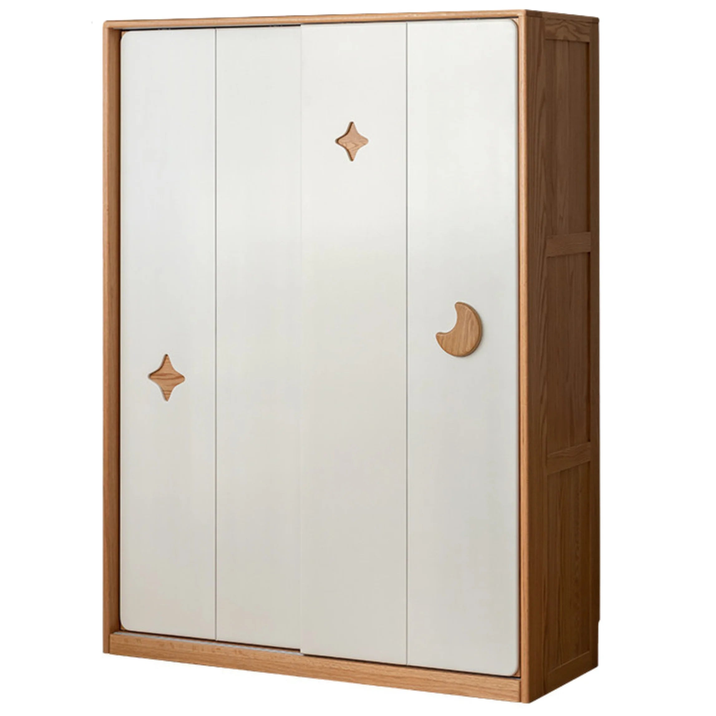 Oak Solid Wood Kids Sliding Door Wardrobe